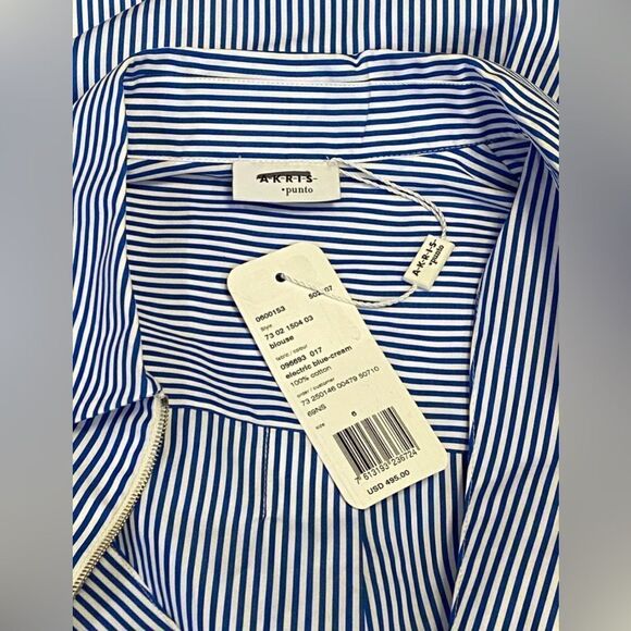 Akris Punto Striped Blouse size 6 - Picture 9 of 9